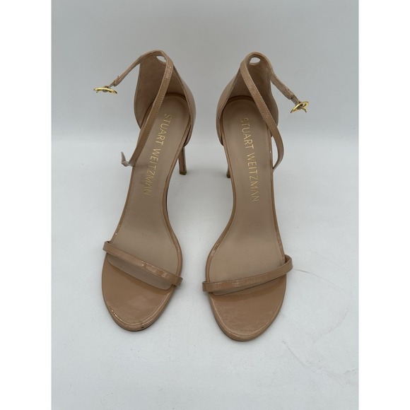 Stuart Weitzman Grecian Buckle Wedge Beige Size 10.5 B - Picture 2 of 5